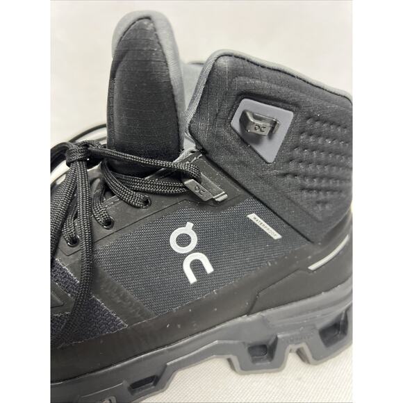 On Cloud Women’s Cloudrock Waterproof Hiking Trail Boots Size 8.5 Black - Picture 3 of 12